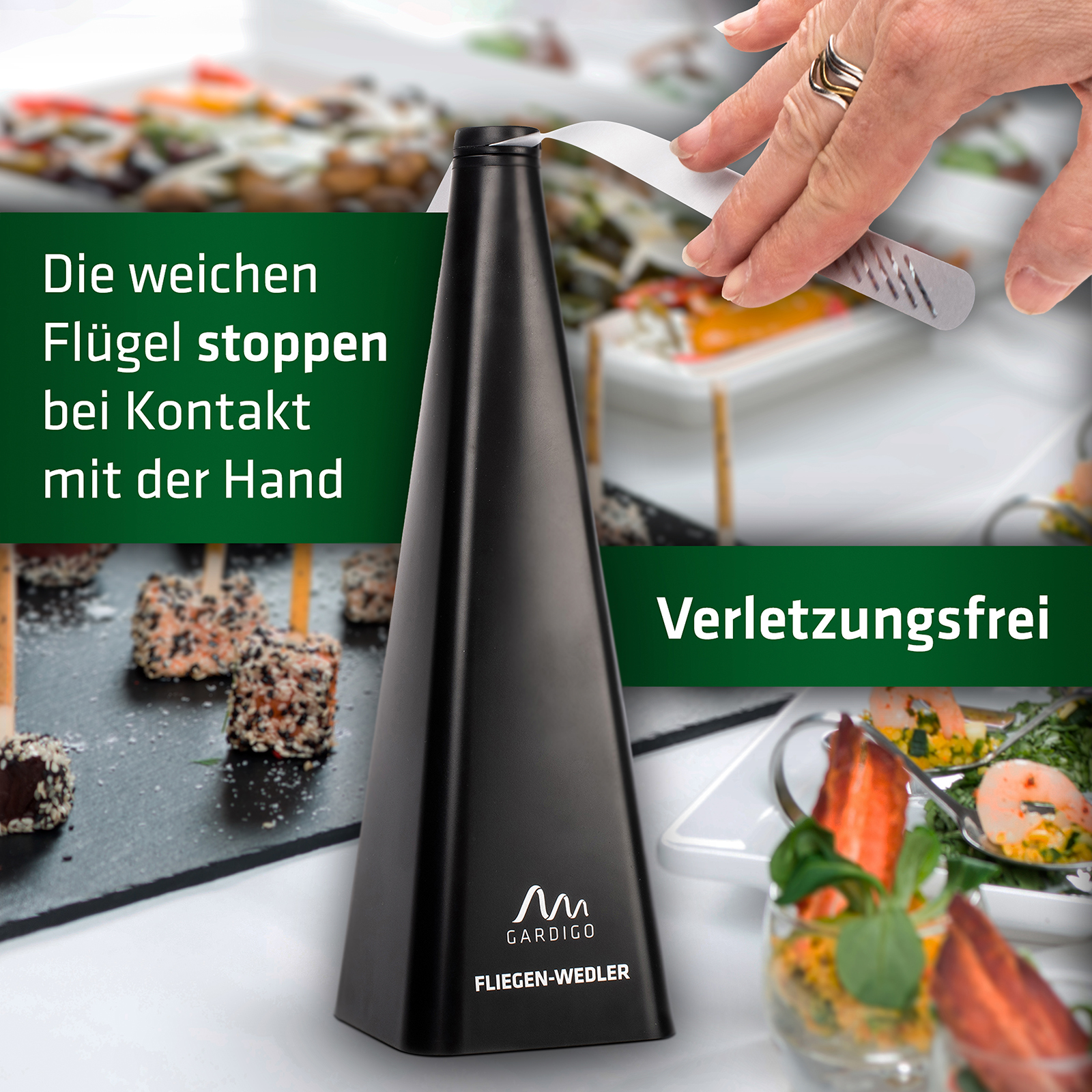 Rechargeable fly scare fan | with inductive charging tray | Professional fly repellent
