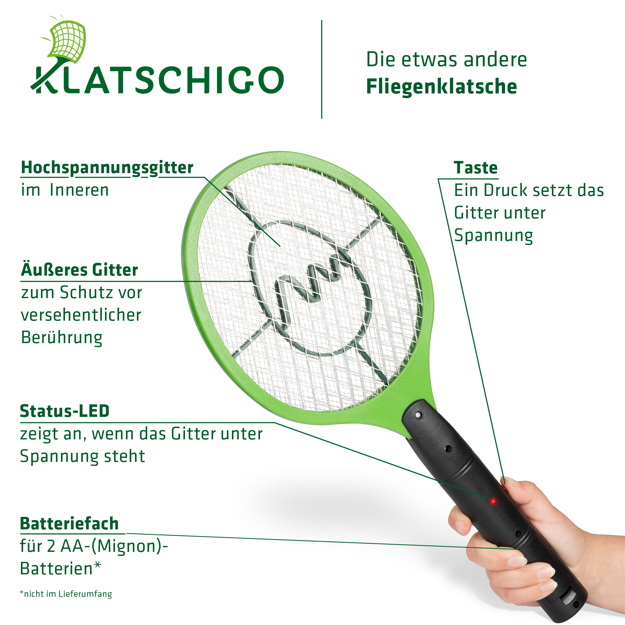 Electric Fly Swatter | kills insects with a high voltage grille
