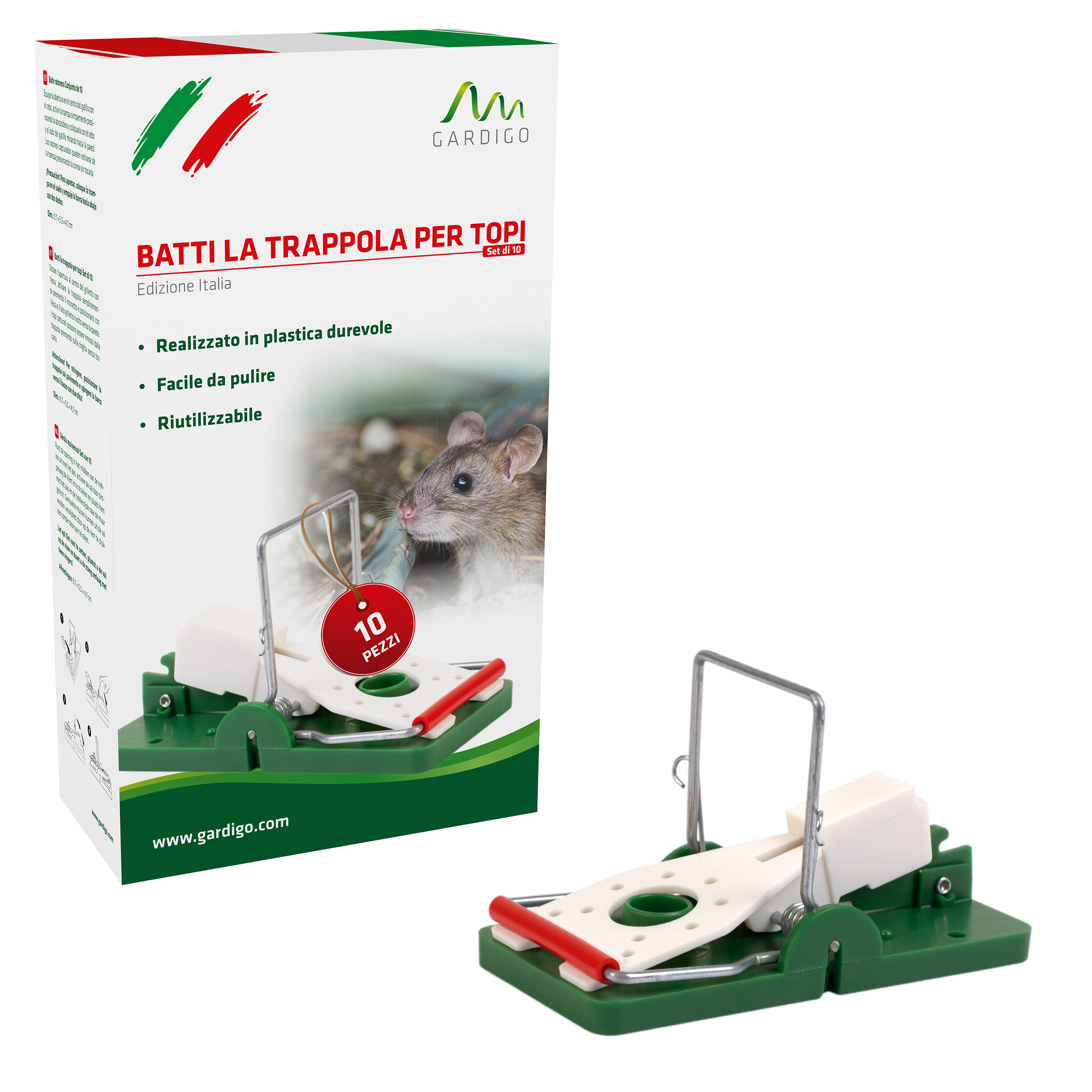 GARDIGO colorful mouse trap, set of 10, Italy edition
