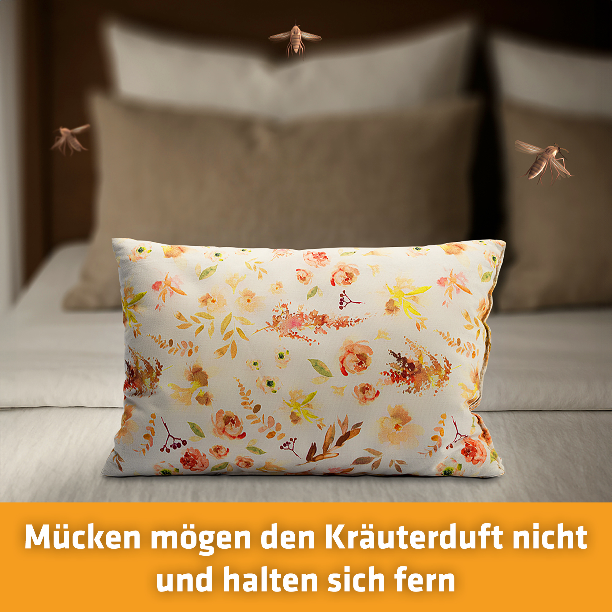 Natural Mosquito Repellent Cushion | Herbal Scent to Keep Them Away | Approx. 30 x 20 cm