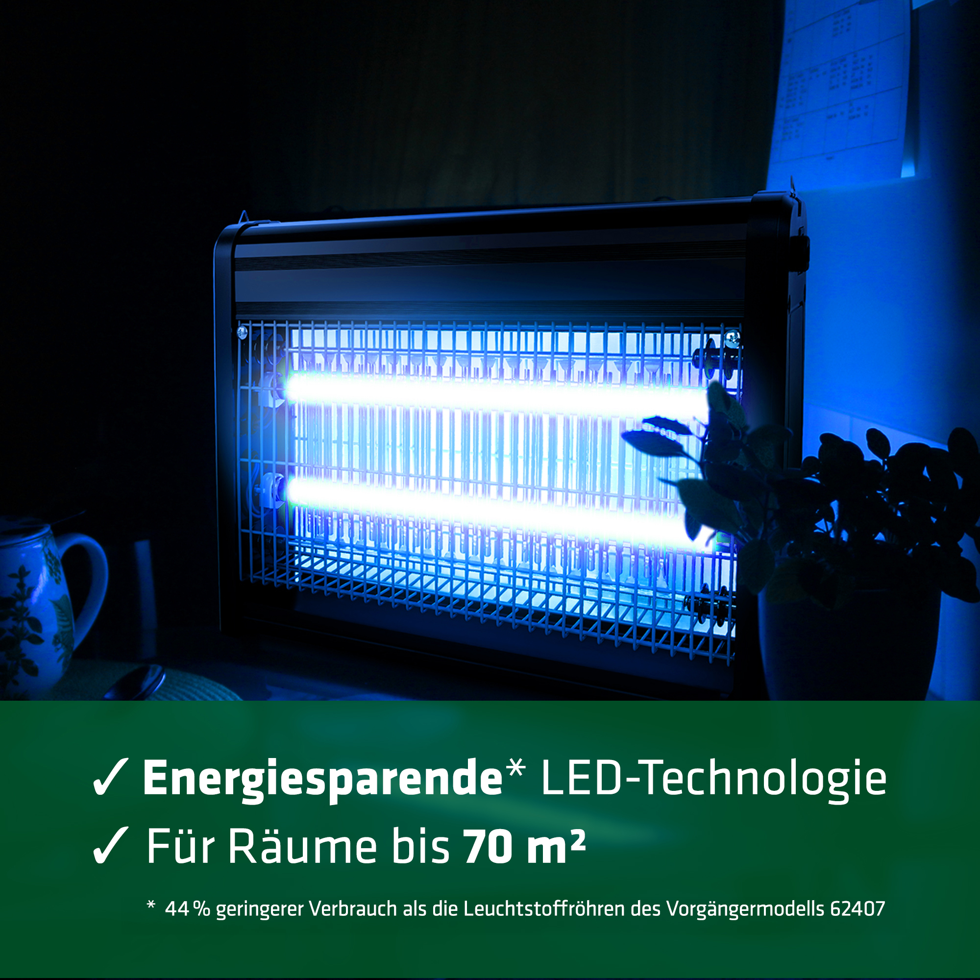 Bug Zapper Professional 70 m² | LED technology | Electronic Insect Killer Lamp