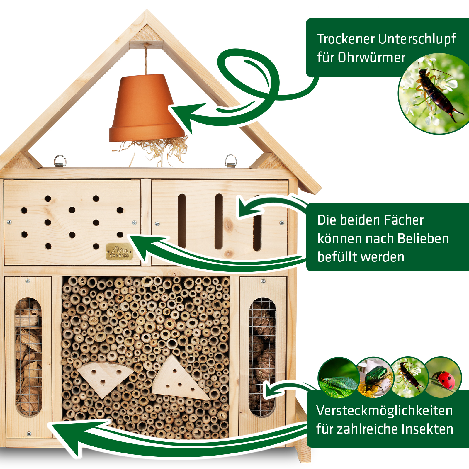 Insect hotel XXL | Large nesting aid for wild bees | Made in Germany
