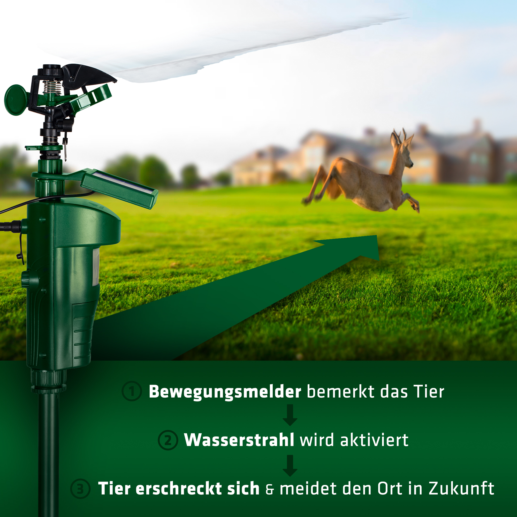 Solar Water Jet Animal Repellent