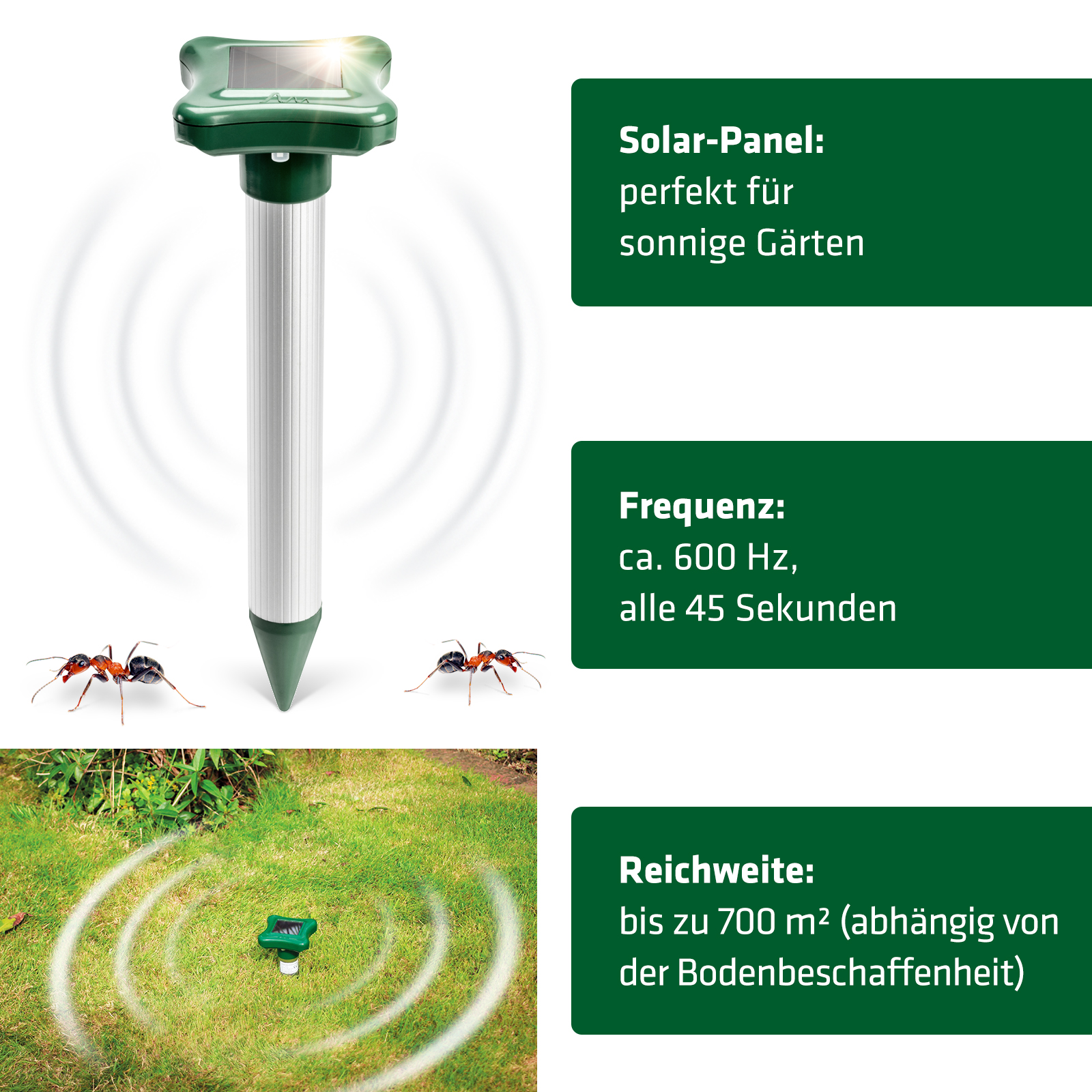 Solar Ant Repellent | for lawns and garden beds