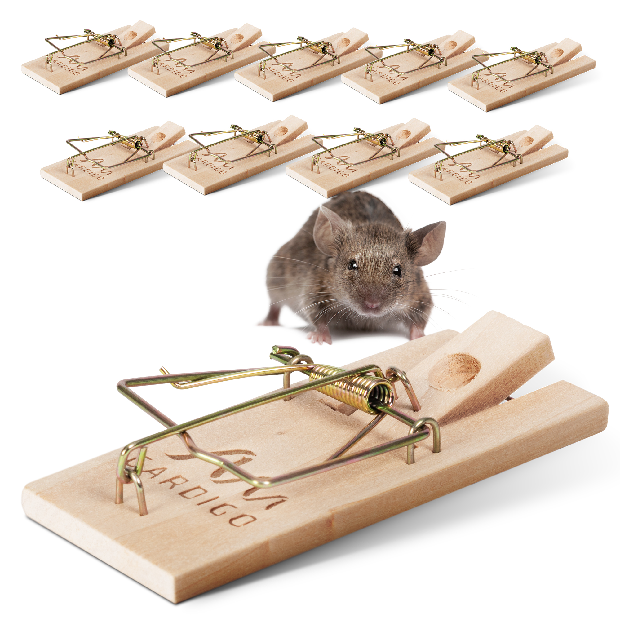 Gardigo wooden mouse trap in a set of 10