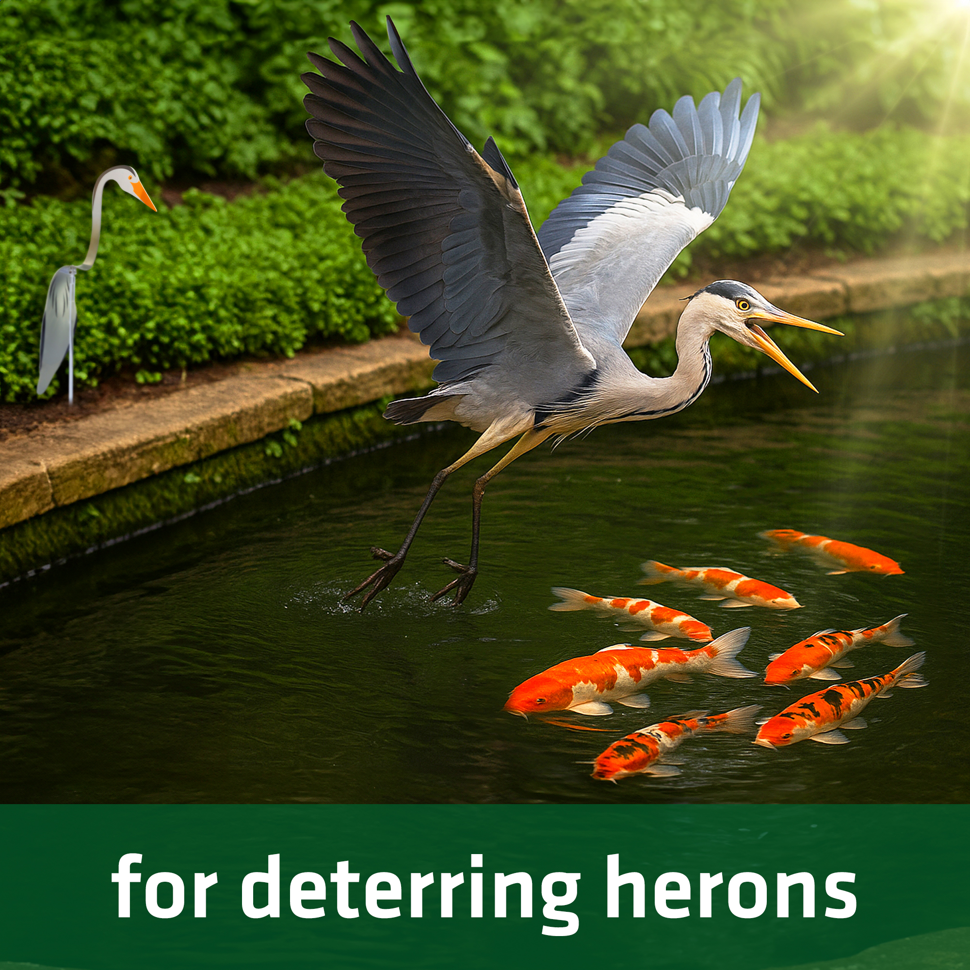 Decorative Heron Scarer Twist | Set of 2 Wind-Driven Silhouette Figures