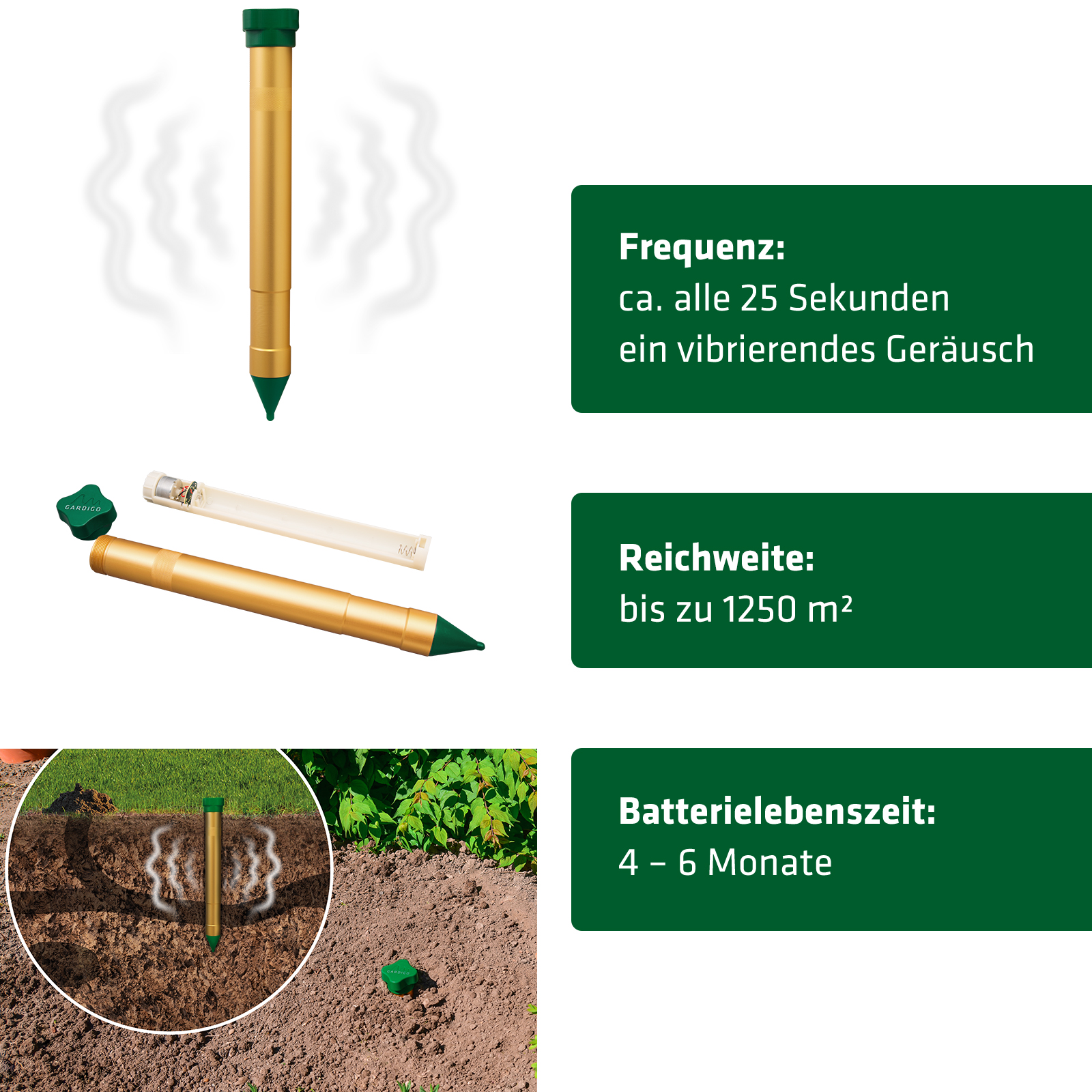 Mole & Ant Repellent | with vibration motor