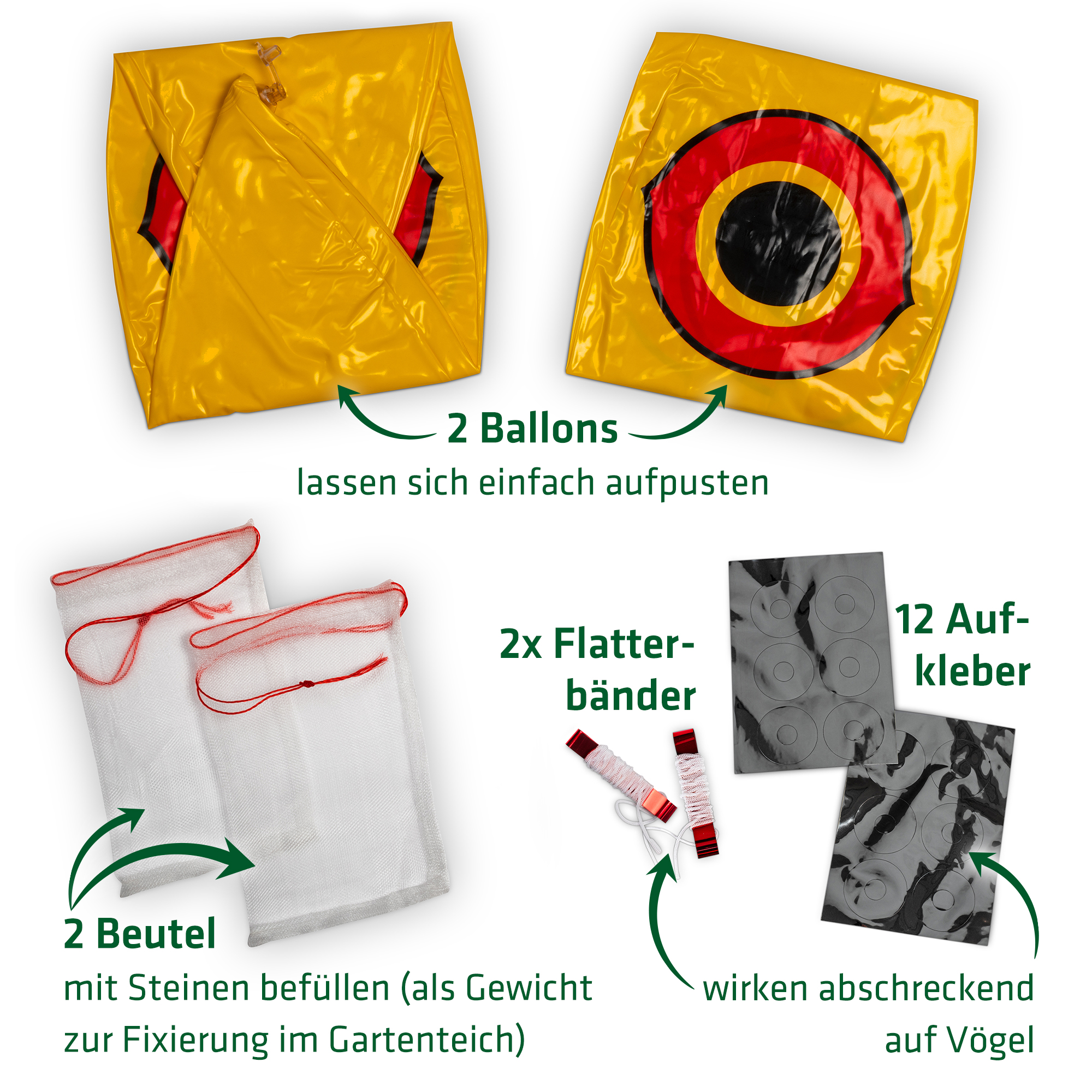Floating Heron Deterrent | set of 2 | Bird & Heron Repellent Balloon